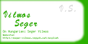 vilmos seger business card